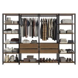 Guarda-roupa Closet Modulado Valencia 4 Gavetas 258cm Rustic/preto Madesa 01 - 10