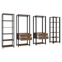 Guarda-roupa Closet Modulado Valencia 4 Gavetas 258cm Rustic/preto Madesa 01 - 6