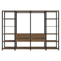 Guarda-roupa Closet Modulado Valencia 4 Gavetas 258cm Rustic/preto Madesa 01 - 11