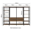 Ver imagem 5 de Guarda-roupa Closet Modulado Valencia 4 Gavetas 258cm Madesa 01