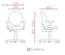 Ver imagem 4 de Cadeira de Escritório Executiva Operativa Base Secretária com Backplax com Braço Regulável Plaxmetal