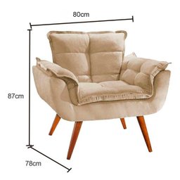 Kit 2 Poltronas Opala Pé Palito 1 Lugar Nude Mobilia Mobilia - 2