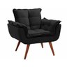 Kit 2 Poltronas Opala Pé Palito 1 Lugar Preto Home Decorações - 3