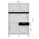 Ver imagem 2 de Cozinha Kit Cassia 8 Portas Branco Preto - Poquema