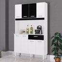 Ver imagem 3 de Cozinha Kit Cassia 8 Portas Branco Preto - Poquema