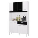 Ver imagem 1 de Cozinha Kit Cassia 8 Portas Branco Preto - Poquema