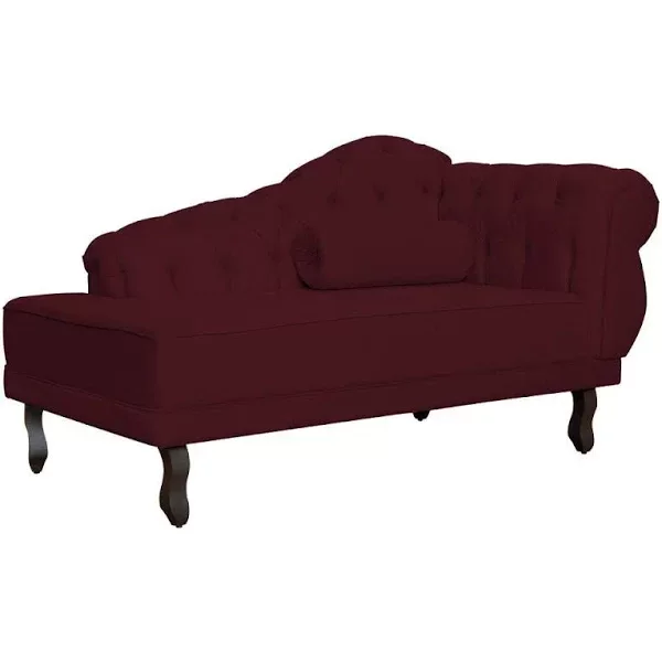 Sofá Chesterfield Elisabeth Divã 1,43m- Suede Bordo / decoração, sala, consultório, psicólogo