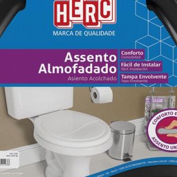 Assento Sanitário Almofadado Herc Prime Preto 2392 - 2