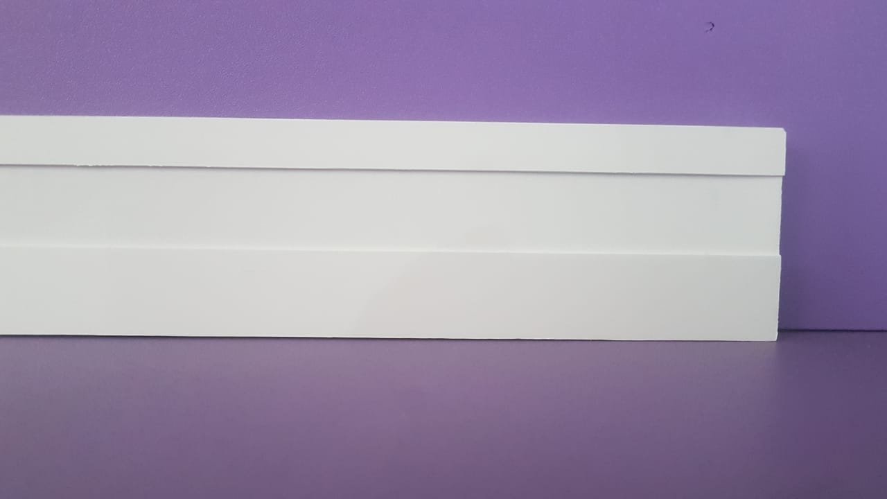 Rodapé De Poliestireno Frisado - Branco - 5cm De Altura (5x1x240cm ...