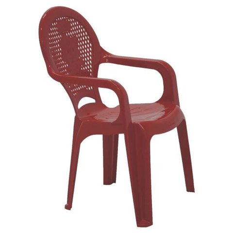 Cadeira com Braços Estampada Catty Vermelho