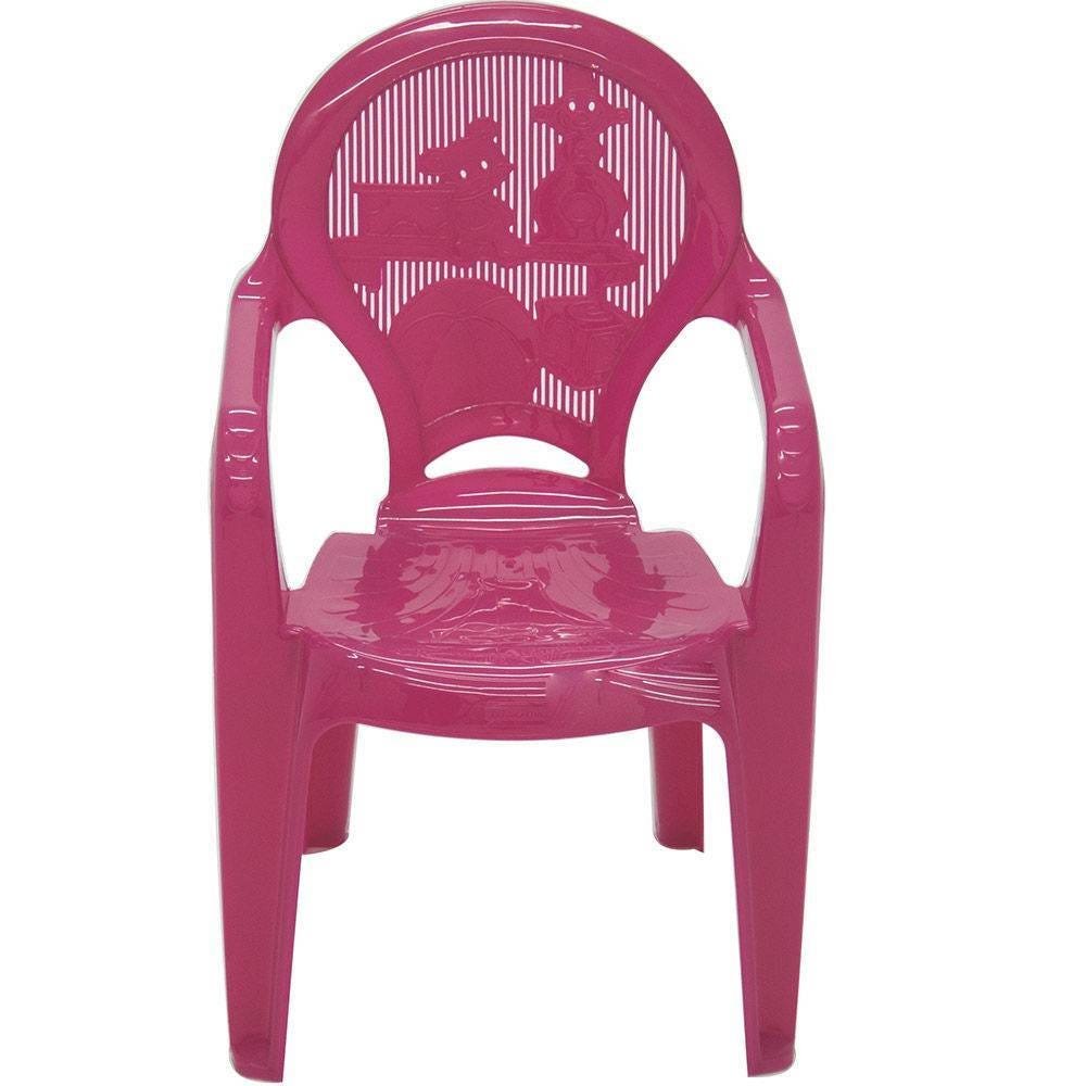 Cadeira com Braços Catty Estampada Rosa Tramontina Infantil