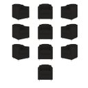 Ver imagem 1 de Kit 10 Cadeiras Poltronas Decorativas Sala de Espera Clinica Tecido Cor:preto