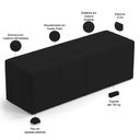 Ver imagem 5 de Kit Cabeceira Cama Box Casal 140cm com Calçadeira Roma W01 Suede Preto - Lyam Lyam Decor