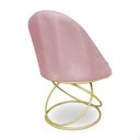 Ver imagem 5 de Cadeira Poltrona de Jantar Bela Veludo Base Metálica Luxo Dourado - Pallazio