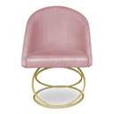 Ver imagem 3 de Cadeira Poltrona de Jantar Bela Veludo Base Metálica Luxo Dourado - Pallazio