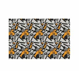 Passadeira Talheres Abstratos 43cm x 1,30M Pvc Cinza Tropical Kapazi - 1