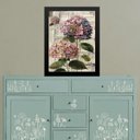 Ver imagem 1 de Quadro Retrô Flores Hortências 24x18cm - com Vidro:moldura Preta