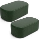 Ver imagem 1 de Kit 02 Puffs Decorativos Orgânicos para Living Quarto 100cm Doha W01 Couríssimo Verde Musgo - Lyam D