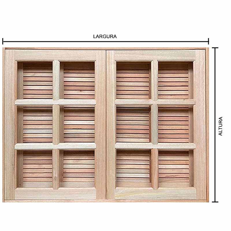 Janela de Abrir / Abrir Reto de Madeira Padrão Cedro Batentes de 14 Cm-1.60(l)x1.20(a) - 4
