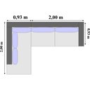 Ver imagem 2 de Sofá de Canto em L, Chaise Lado Esquerdo, Revestimento Sued Cinza, 2,93m X 2,00m