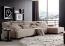 Ver imagem 1 de Sofá de 3 Lugares com Chaise, Revestimento Linho Sintético Creme, 2,93m X 1,61m