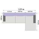 Ver imagem 2 de Sofá de 3 Lugares com Chaise, Revestimento Linho Sintético Creme, 2,93m X 1,61m