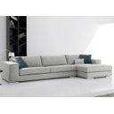 Ver imagem 1 de Sofá de 3 Lugares com Chaise, Revestimento Sarja Cinza - Enz004