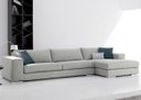 Ver imagem 1 de Sofá de 3 Lugares com Chaise, Revestimento Sarja Cinza - Enz004
