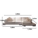 Ver imagem 3 de Sofá de 3 Lugares com Chaise, Revestimento Couro Sintético Branco, 2,90m X 1,61m