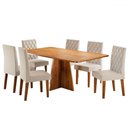 Ver imagem 2 de Mesa de Jantar 6 Lugares Antonella Mel/veludo Pastel - Viero Móveis