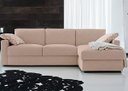 Ver imagem 1 de Sofá de 3 Lugares com Chaise, Revestimento Sarja Bege, 2,30m X 1,60m