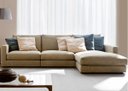 Ver imagem 1 de Sofá de 3 Lugares com Chaise, Revestimento Linho Sintético Bege, 2,54m X 1,61m
