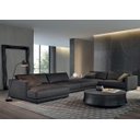 Ver imagem 1 de Sofá de Canto, 7 Lugares, Revestimento em Sarja Cinza, - Lan003