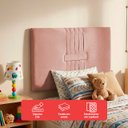 Ver imagem 4 de Cabeceira Painel Estofada Nevada Suede Rosa Solteiro 90cm para Cama Box