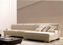 Ver imagem 1 de Sofá de 4 Lugares com Chaise, Revestimento Sarja Bege, 3,18m X 1,61m