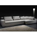 Ver imagem 1 de Sofá de 4 Lugares com Chaise, Revestimento Sarja Bege, 3,18m X 1,60m