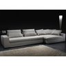 Sofá de 4 Lugares com Chaise, Revestimento Sarja Bege, 3,18m X 1,60m - 1