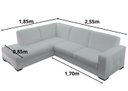 Ver imagem 2 de Sofá 5 Lugares com Chaise Lado Esquerdo, Couro Sintético Branco, 2,55m X 1,85m