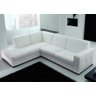 Sofá 5 Lugares com Chaise Lado Esquerdo, Couro Sintético Branco, 2,55m X 1,85m - 1