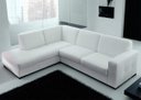 Ver imagem 1 de Sofá 5 Lugares com Chaise Lado Esquerdo, Couro Sintético Branco, 2,55m X 1,85m