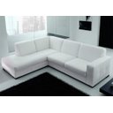 Ver imagem 1 de Sofá 5 Lugares com Chaise Lado Esquerdo, Couro Sintético Branco, 2,55m X 1,85m
