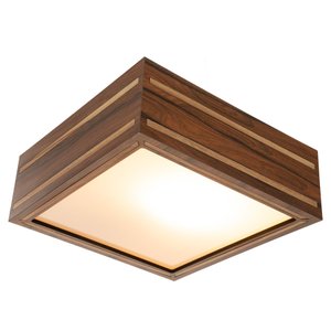 Luminária Decorativa Madeira Plafon Ilhota Nog 20cm:Pau Ferro