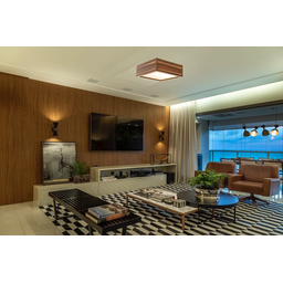 Luminária Decorativa Madeira Plafon Ilhota Nog 20cm:Pau Ferro - 2