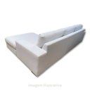 Ver imagem 5 de Sofá 5 Lugares com Chaise, Revestimento em Sarja Branca, Chaise Lado Direito, 3,20m X 1,70m
