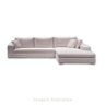 Sofá 5 Lugares com Chaise, Revestimento em Sarja Branca, Chaise Lado Direito, 3,20m X 1,70m - 6