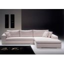 Ver imagem 2 de Sofá 5 Lugares com Chaise, Revestimento em Sarja Branca, Chaise Lado Direito, 3,20m X 1,70m