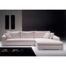 Sofá 5 Lugares com Chaise, Revestimento em Sarja Branca, Chaise Lado Direito, 3,20m X 1,70m - 2
