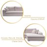Sofá 5 Lugares com Chaise, Revestimento em Sarja Branca, Chaise Lado Direito, 3,20m X 1,70m - 4