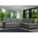 Ver imagem 1 de Sofá de Canto em L, Revestimento Sued Cinza, 2,93m X 2,00m