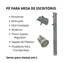 Ver imagem 4 de Pé P/ Mesa L Escritório Tubo com Cantoneira de Fixação Cinza